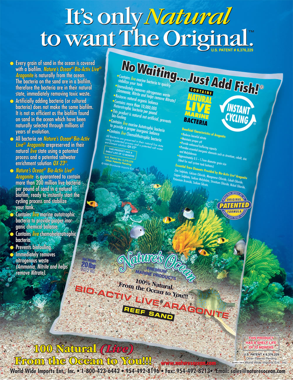 Natures Ocean® Bio Activ Live Aragonite Reef Sand Brochure